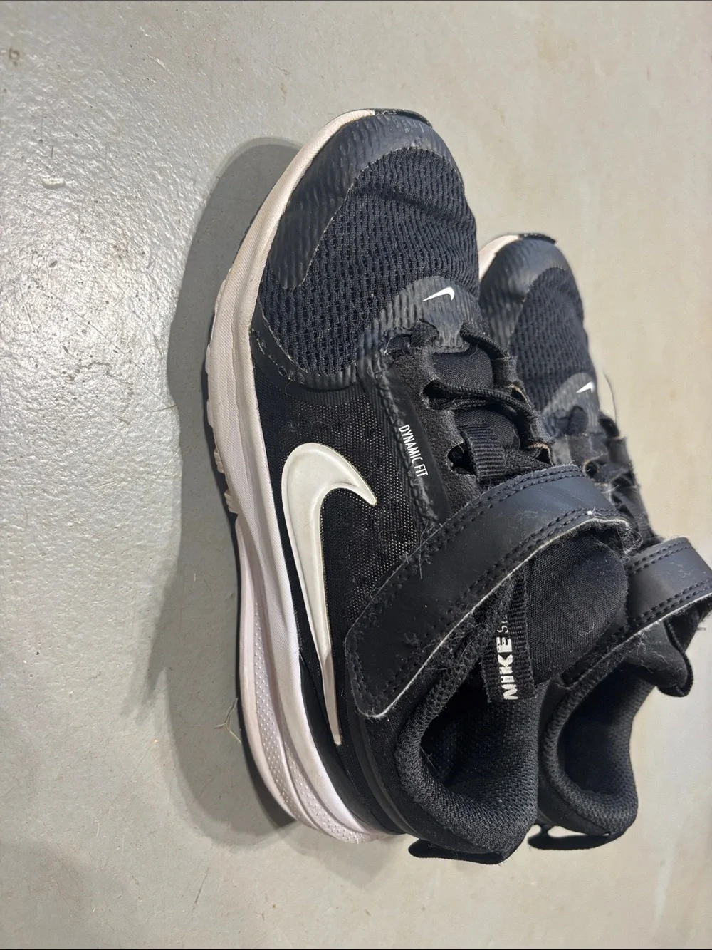 Nike Black and White Kids' Hook-and-Loop Sneakers